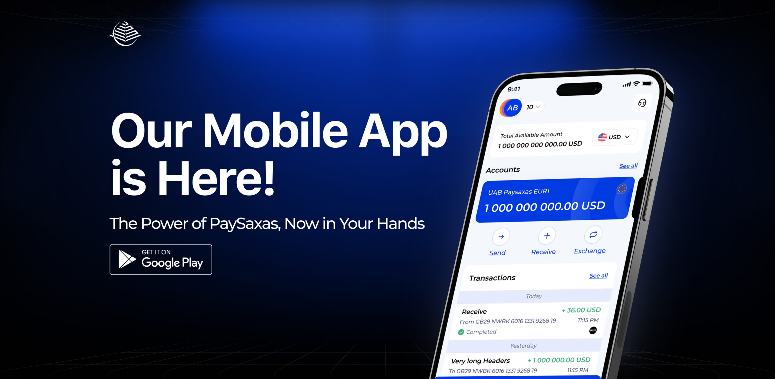 Download the PaySaxas App Now – Effortless Money Management at Your Fingertips!